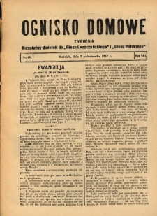 Ognisko Domowe: bezpłatny dodatek do "Głosu Leszczyńskiego" i &bdquo;Głosu Polskiego&rdquo; 1932.10.02 R.8 Nr40