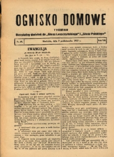 Ognisko Domowe: bezpłatny dodatek do "Głosu Leszczyńskiego" i „Głosu Polskiego” 1932.10.02 R.8 Nr40