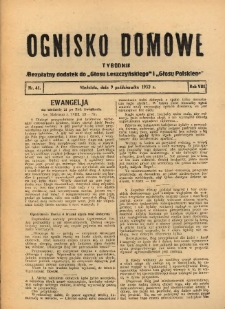 Ognisko Domowe: bezpłatny dodatek do "Głosu Leszczyńskiego" i „Głosu Polskiego” 1932.10.09 R.8 Nr41