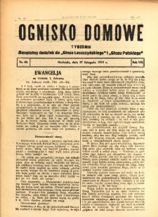 Ognisko Domowe: bezpłatny dodatek do "Głosu Leszczyńskiego" i &bdquo;Głosu Polskiego&rdquo; 1932.11.27 R.8 Nr48