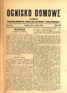 Ognisko Domowe: bezpłatny dodatek do "Głosu Leszczyńskiego" i „Głosu Polskiego” 1932.12.04 R.8 Nr49