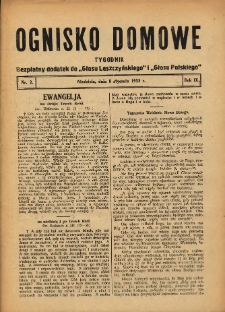Ognisko Domowe: bezpłatny dodatek do "Głosu Leszczyńskiego" i &bdquo;Głosu Polskiego&rdquo; 1933.01.08 R.9 Nr2
