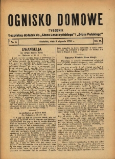 Ognisko Domowe: bezpłatny dodatek do "Głosu Leszczyńskiego" i „Głosu Polskiego” 1933.01.08 R.9 Nr2