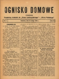 Ognisko Domowe: bezpłatny dodatek do "Głosu Leszczyńskiego" i &bdquo;Głosu Polskiego&rdquo; 1933.02.12 R.9 Nr7