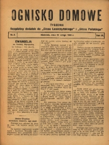 Ognisko Domowe: bezpłatny dodatek do "Głosu Leszczyńskiego" i „Głosu Polskiego” 1933. 02.19R.9 Nr8