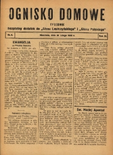 Ognisko Domowe: bezpłatny dodatek do "Głosu Leszczyńskiego" i „Głosu Polskiego” 1933.02.26 R.9 Nr9