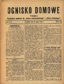 Ognisko Domowe: bezpłatny dodatek do "Głosu Leszczyńskiego" i „Głosu Polskiego” 1933.03.12 R.9 Nr11