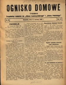 Ognisko Domowe: bezpłatny dodatek do "Głosu Leszczyńskiego" i &bdquo;Głosu Polskiego&rdquo; 1933.06.11 R.9 Nr24
