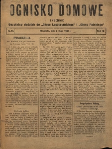 Ognisko Domowe: bezpłatny dodatek do "Głosu Leszczyńskiego" i „Głosu Polskiego” 1933.07.02 R.9 Nr27