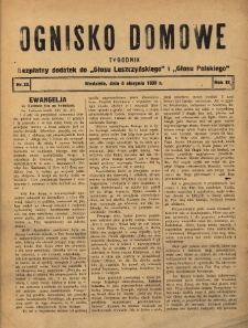 Ognisko Domowe: bezpłatny dodatek do "Głosu Leszczyńskiego" i „Głosu Polskiego” 1933.08.06 R.9 Nr32