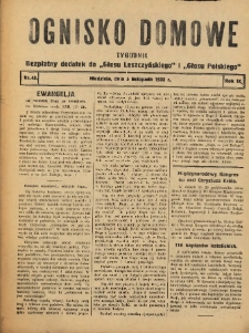 Ognisko Domowe: bezpłatny dodatek do "Głosu Leszczyńskiego" i &bdquo;Głosu Polskiego&rdquo; 1933.11.05 R.9 Nr45