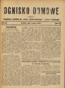 Ognisko Domowe: bezpłatny dodatek do "Głosu Leszczyńskiego" i „Głosu Polskiego” 1933.12.03 R.9 Nr49