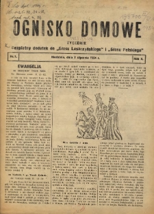 Ognisko Domowe: bezpłatny dodatek do "Głosu Leszczyńskiego" i &bdquo;Głosu Polskiego&rdquo; 1934.01.07 R.10 Nr1