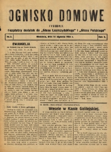 Ognisko Domowe: bezpłatny dodatek do "Głosu Leszczyńskiego" i &bdquo;Głosu Polskiego&rdquo; 1934.01.14 R.10 Nr2