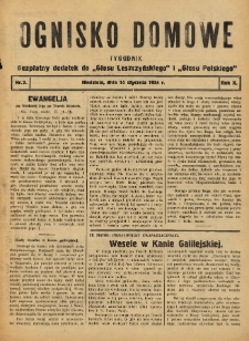 Ognisko Domowe: bezpłatny dodatek do "Głosu Leszczyńskiego" i „Głosu Polskiego” 1934.01.14 R.10 Nr2