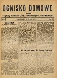 Ognisko Domowe: bezpłatny dodatek do "Głosu Leszczyńskiego" i &bdquo;Głosu Polskiego&rdquo; 1934.01.21 R.10 Nr3