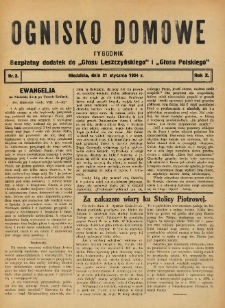 Ognisko Domowe: bezpłatny dodatek do "Głosu Leszczyńskiego" i „Głosu Polskiego” 1934.01.21 R.10 Nr3
