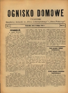 Ognisko Domowe: bezpłatny dodatek do "Głosu Leszczyńskiego" i &bdquo;Głosu Polskiego&rdquo; 1934.02.04 R.10 Nr5