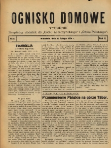 Ognisko Domowe: bezpłatny dodatek do "Głosu Leszczyńskiego" i &bdquo;Głosu Polskiego&rdquo; 1934.02.25 R.10 Nr8