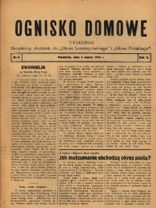 Ognisko Domowe: bezpłatny dodatek do "Głosu Leszczyńskiego" i &bdquo;Głosu Polskiego&rdquo; 1934.03.04 R.10 Nr9