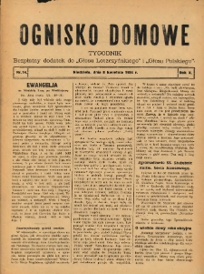 Ognisko Domowe: bezpłatny dodatek do "Głosu Leszczyńskiego" i „Głosu Polskiego” 1934.04.08 R.10 Nr14