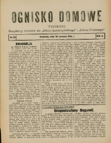 Ognisko Domowe: bezpłatny dodatek do "Głosu Leszczyńskiego" i „Głosu Polskiego” 1934.06.10 R.10 Nr23