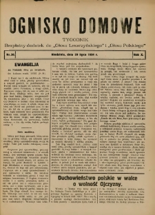 Ognisko Domowe: bezpłatny dodatek do "Głosu Leszczyńskiego" i &bdquo;Głosu Polskiego&rdquo; 1934.07.29 R.10 Nr30