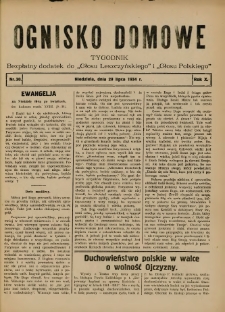 Ognisko Domowe: bezpłatny dodatek do "Głosu Leszczyńskiego" i „Głosu Polskiego” 1934.07.29 R.10 Nr30