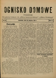 Ognisko Domowe: bezpłatny dodatek do "Głosu Leszczyńskiego" i „Głosu Polskiego” 1934.08.26 R.10 Nr34