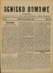 Ognisko Domowe: bezpłatny dodatek do "Głosu Leszczyńskiego" i &bdquo;Głosu Polskiego&rdquo; 1934.08.26 R.10 Nr34