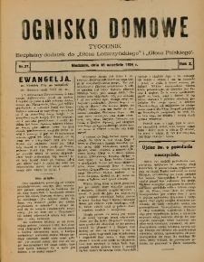 Ognisko Domowe: bezpłatny dodatek do "Głosu Leszczyńskiego" i &bdquo;Głosu Polskiego&rdquo; 1934.09.16 R.10 Nr37