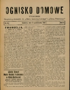 Ognisko Domowe: bezpłatny dodatek do "Głosu Leszczyńskiego" i „Głosu Polskiego” 1934.10.14 R.10 Nr41
