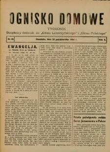 Ognisko Domowe: bezpłatny dodatek do "Głosu Leszczyńskiego" i „Głosu Polskiego” 1934.10.28 R.10 Nr43