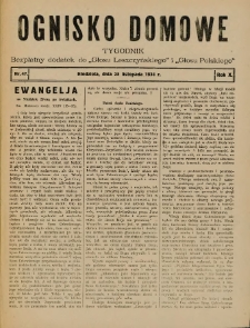 Ognisko Domowe: bezpłatny dodatek do "Głosu Leszczyńskiego" i &bdquo;Głosu Polskiego&rdquo; 1934.11.25 R.10 Nr47