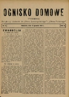Ognisko Domowe: bezpłatny dodatek do "Głosu Leszczyńskiego" i &bdquo;Głosu Polskiego&rdquo; 1934.12.16 R.10 Nr50