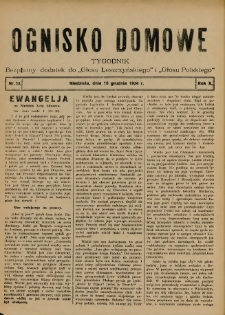 Ognisko Domowe: bezpłatny dodatek do "Głosu Leszczyńskiego" i „Głosu Polskiego” 1934.12.16 R.10 Nr50