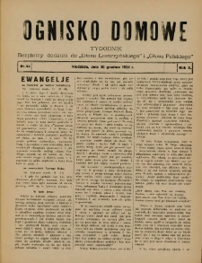 Ognisko Domowe: bezpłatny dodatek do "Głosu Leszczyńskiego" i „Głosu Polskiego” 1934.12.30 R.10 Nr52