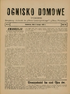 Ognisko Domowe: bezpłatny dodatek do "Głosu Leszczyńskiego" i &bdquo;Głosu Polskiego&rdquo; 1935.02.03 R.11 Nr5