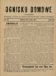 Ognisko Domowe: bezpłatny dodatek do "Głosu Leszczyńskiego" i „Głosu Polskiego” 1935.02.03 R.11 Nr5