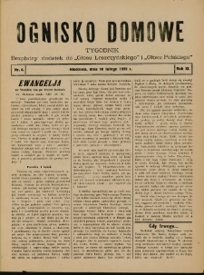 Ognisko Domowe: bezpłatny dodatek do "Głosu Leszczyńskiego" i &bdquo;Głosu Polskiego&rdquo; 1935.02.10 R.11 Nr6