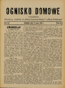 Ognisko Domowe: bezpłatny dodatek do "Głosu Leszczyńskiego" i „Głosu Polskiego” 1935.03.17 R.11 Nr11