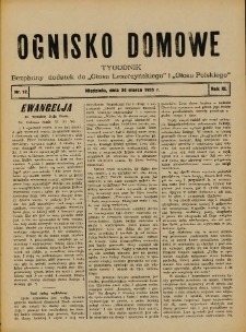 Ognisko Domowe: bezpłatny dodatek do "Głosu Leszczyńskiego" i &bdquo;Głosu Polskiego&rdquo; 1935.03.24 R.11 Nr12