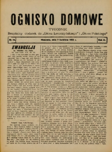 Ognisko Domowe: bezpłatny dodatek do "Głosu Leszczyńskiego" i „Głosu Polskiego” 1935.04.07 R.11 Nr14