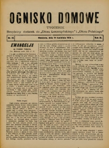 Ognisko Domowe: bezpłatny dodatek do "Głosu Leszczyńskiego" i &bdquo;Głosu Polskiego&rdquo; 1935.04.14 R.11 Nr15