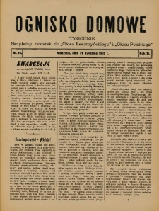 Ognisko Domowe: bezpłatny dodatek do "Głosu Leszczyńskiego" i „Głosu Polskiego” 1935.04.21 R.11 Nr16