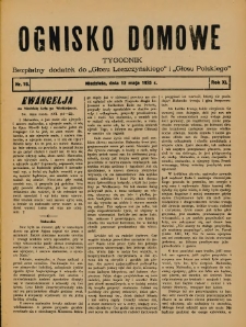 Ognisko Domowe: bezpłatny dodatek do "Głosu Leszczyńskiego" i &bdquo;Głosu Polskiego&rdquo; 1935.05.12 R.11 Nr19