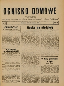 Ognisko Domowe: bezpłatny dodatek do "Głosu Leszczyńskiego" i &bdquo;Głosu Polskiego&rdquo; 1935.06.02 R.11 Nr22