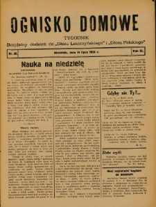 Ognisko Domowe: bezpłatny dodatek do "Głosu Leszczyńskiego" i „Głosu Polskiego” 1935.07.14 R.11 Nr28