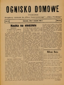 Ognisko Domowe: bezpłatny dodatek do "Głosu Leszczyńskiego" i &bdquo;Głosu Polskiego&rdquo; 1935.08.04 R.11 Nr31