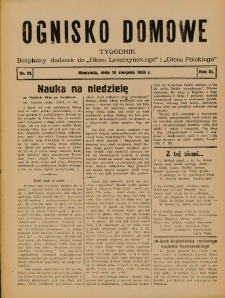 Ognisko Domowe: bezpłatny dodatek do "Głosu Leszczyńskiego" i „Głosu Polskiego” 1935.08.18 R.11 Nr33